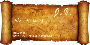 Jó Vitold névjegykártya